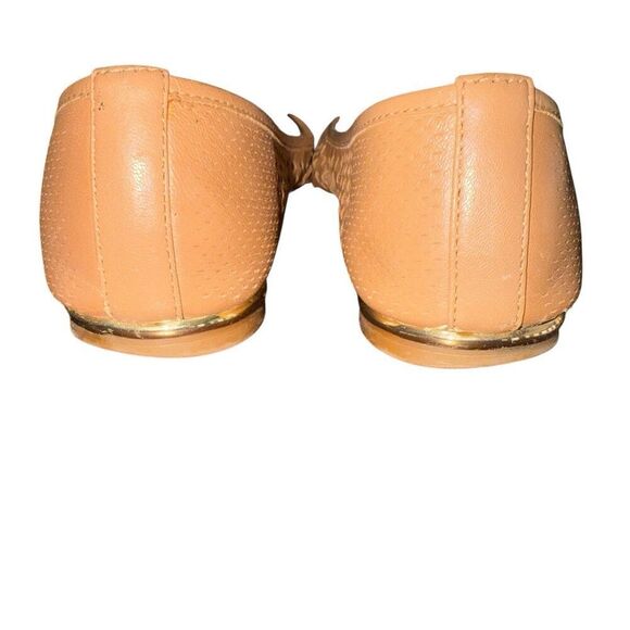 Vince Camuto Celindan Women Size 6.5 Sand Color Leather Cutout Bow Ballet Flats - Picture 5 of 5